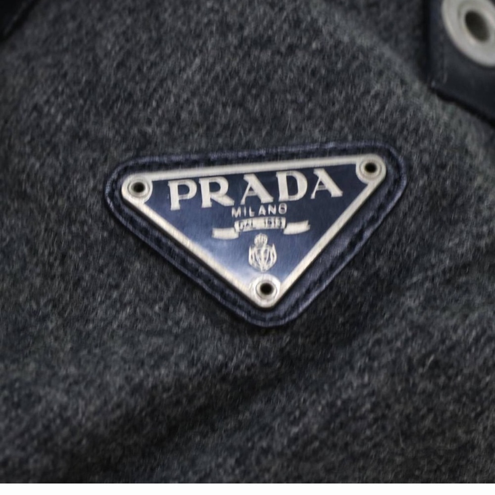 Pre-loved Prada Black and Gray Wool Messenger/ Shoulder Bag Fall/WinterVibes